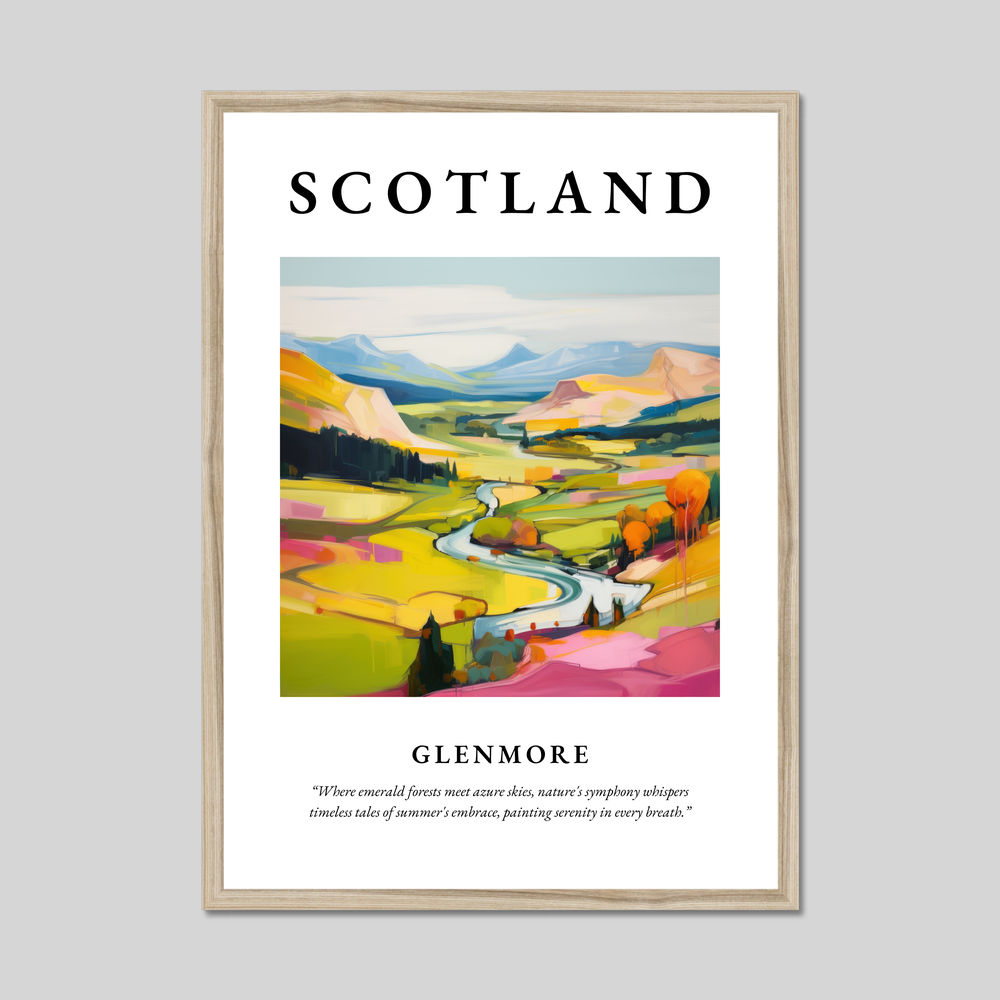 Poster in a natural frame with the word Scotland