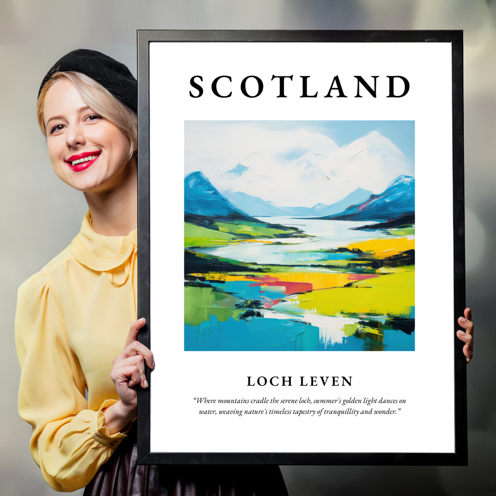 Person holding a poster of Loch Leven