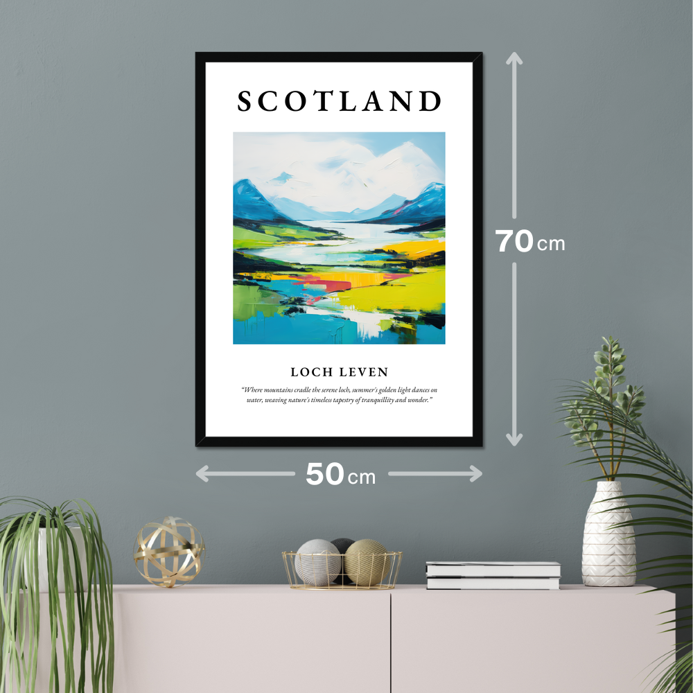 Poster of Loch Leven hanging on a wall