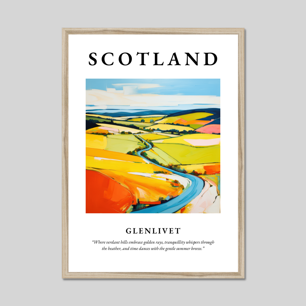 Poster in a natural frame with the word Scotland