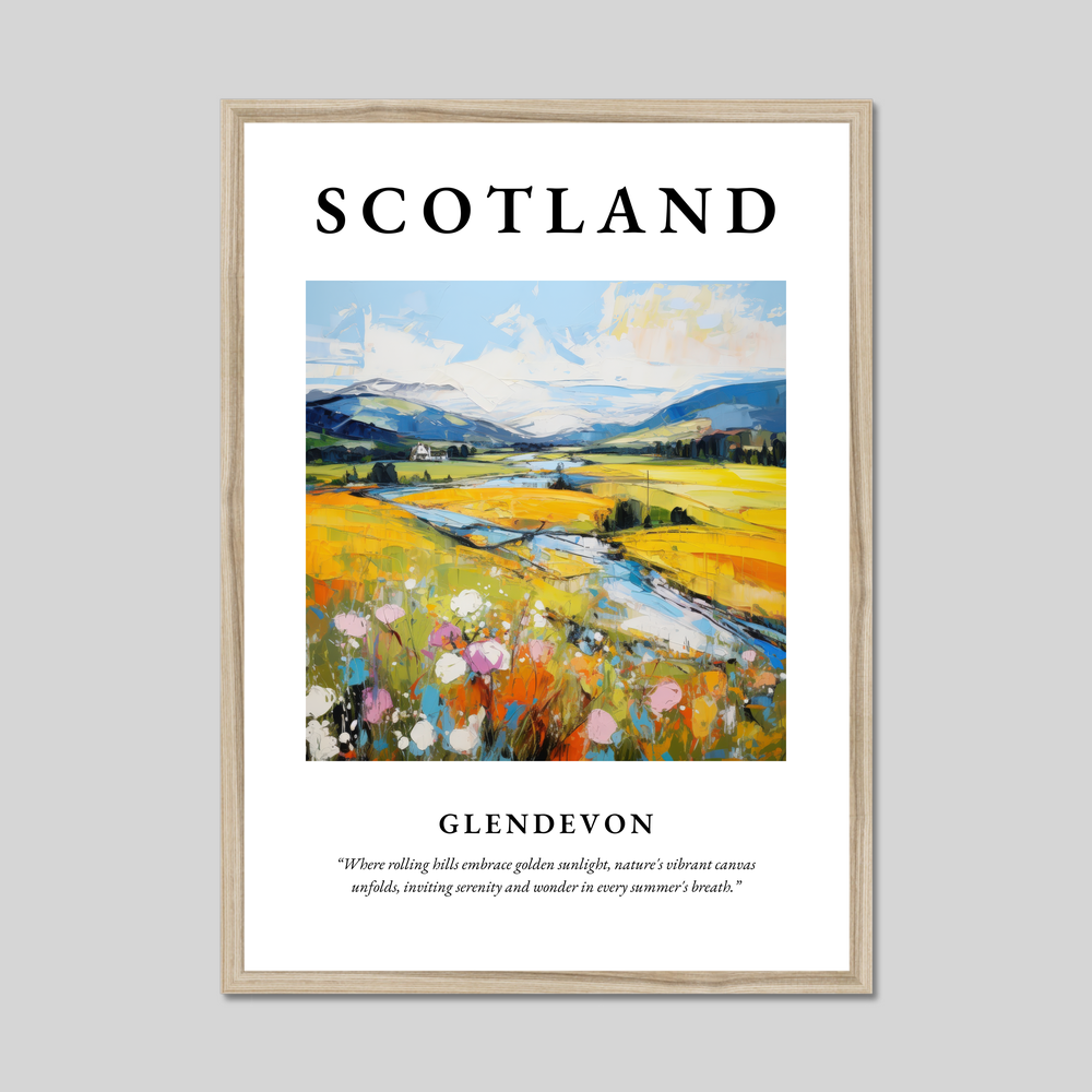 Poster in a natural frame with the word Scotland