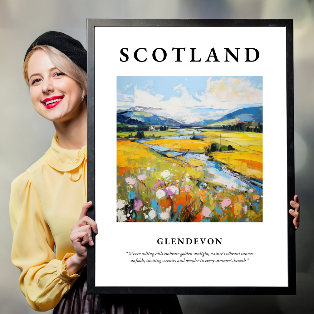 Person holding a poster of Glendevon