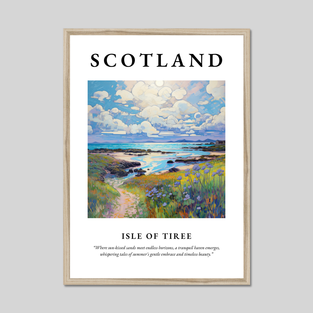 Poster in a natural frame with the word Scotland