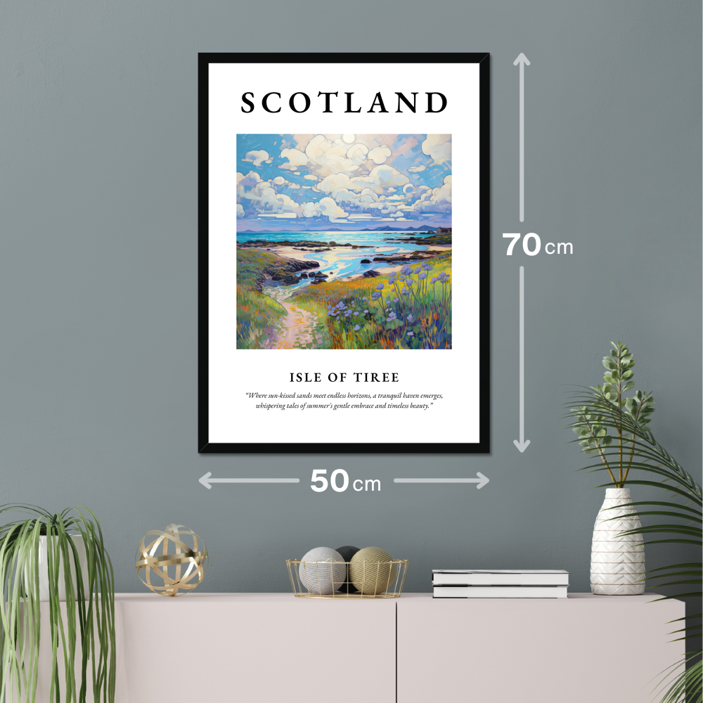 Poster of Isle of Tiree hanging on a wall