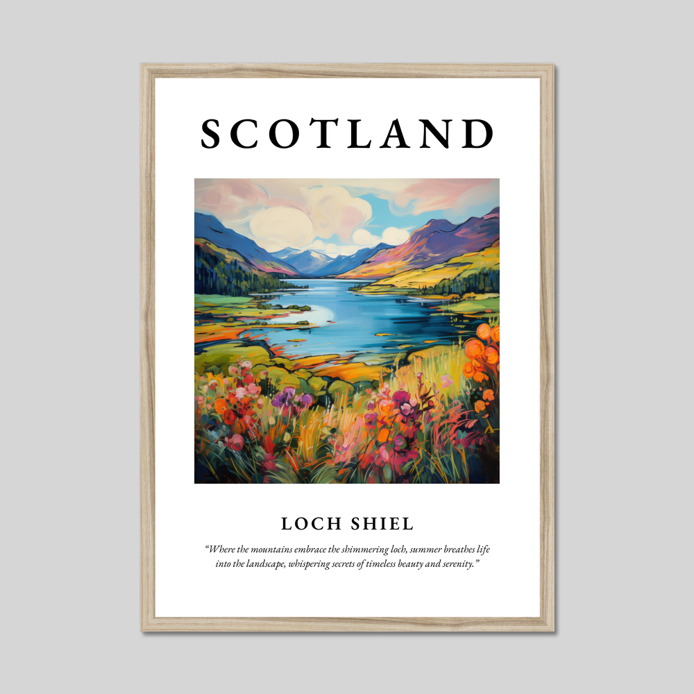 Poster in a natural frame with the word Scotland