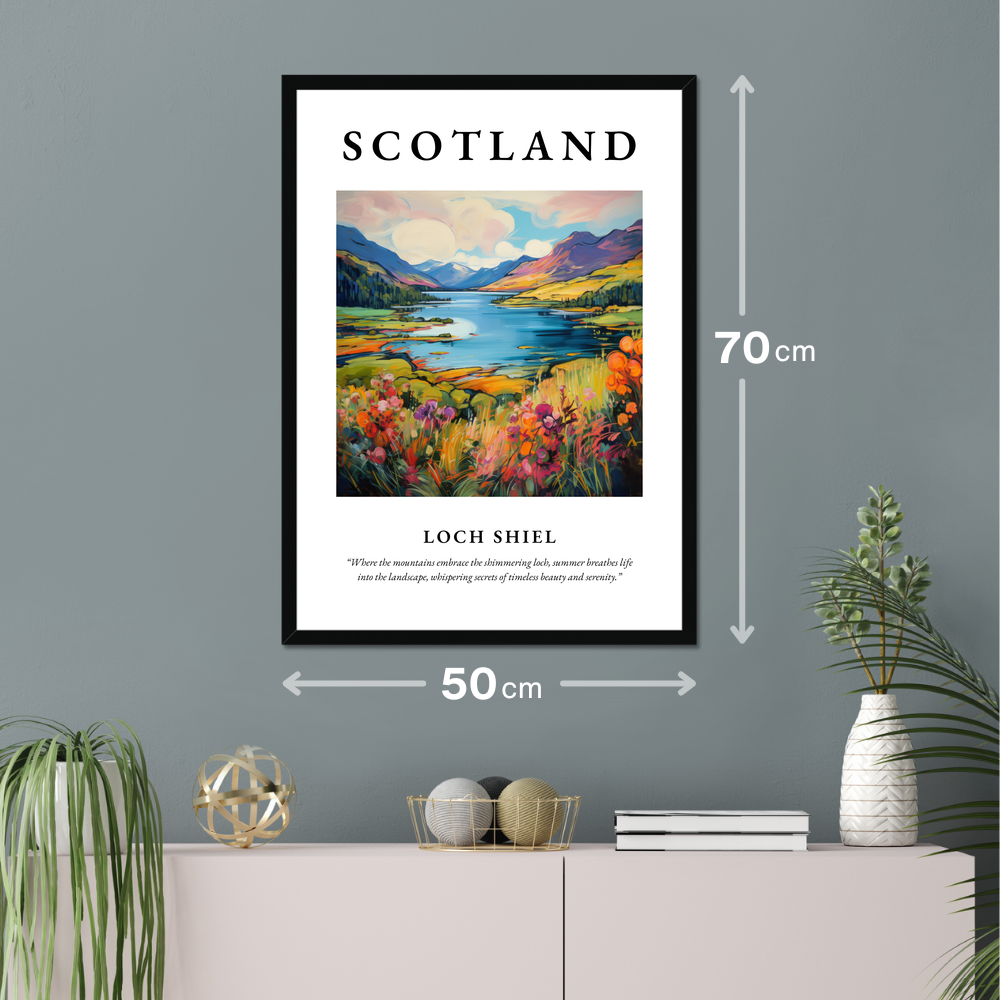 Poster of Loch Shiel hanging on a wall