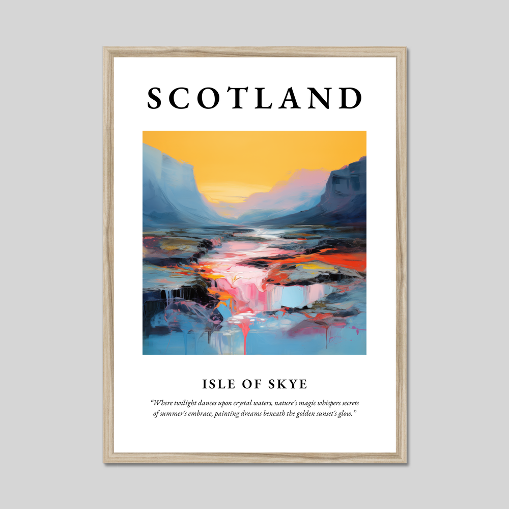 Poster in a natural frame with the word Scotland