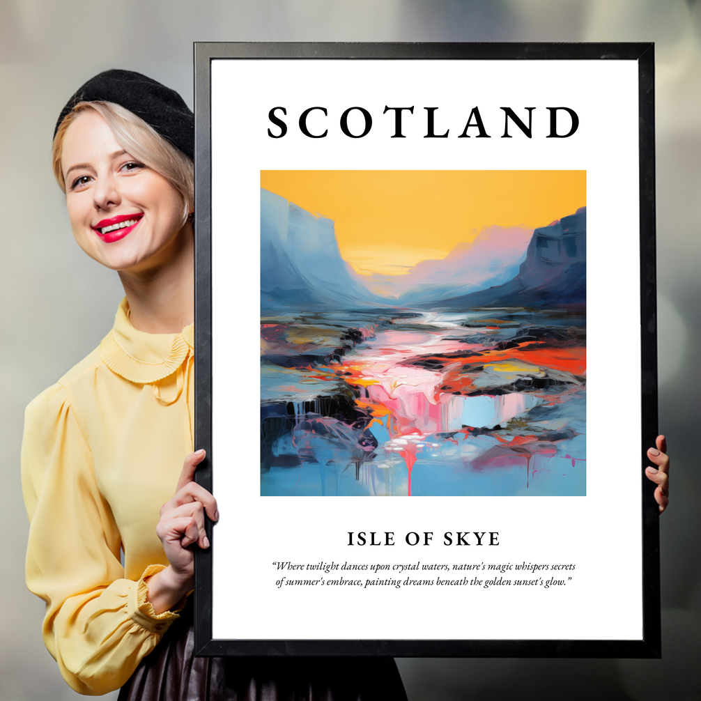 Person holding a poster of Isle of Skye