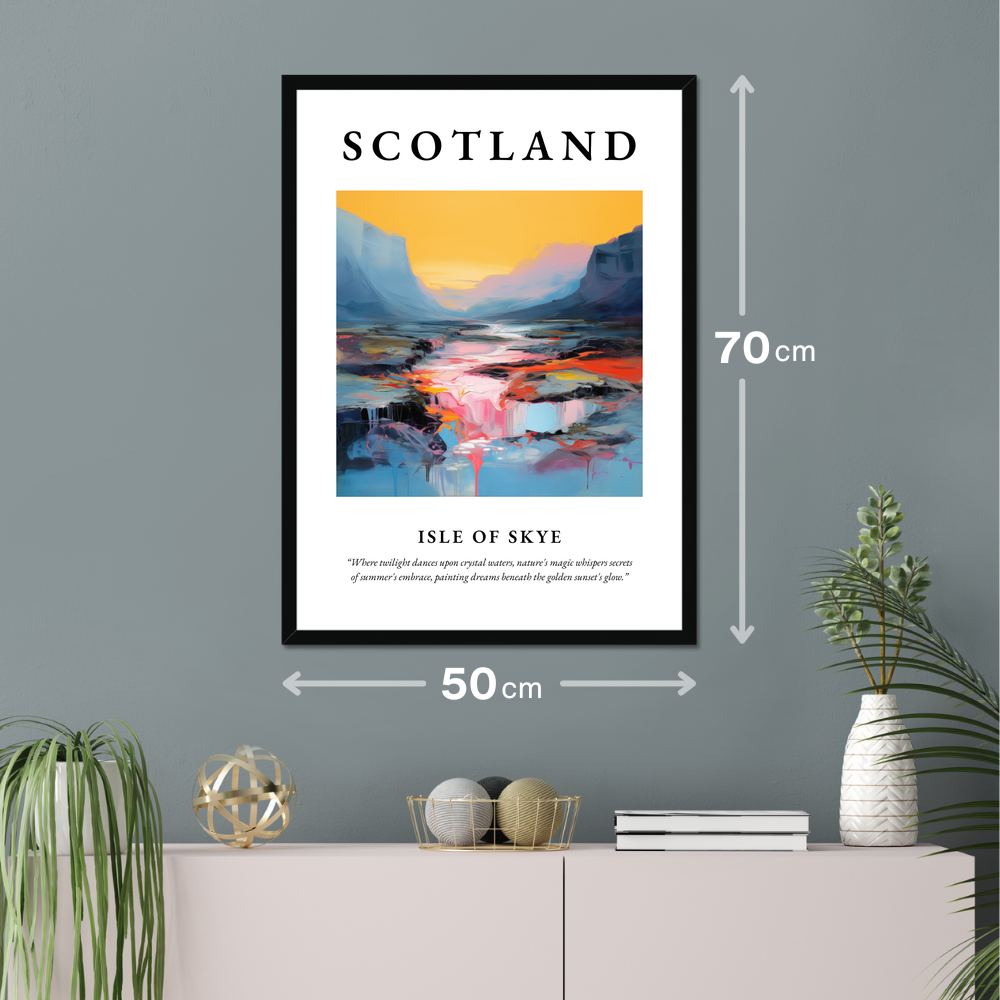 Poster of Isle of Skye hanging on a wall