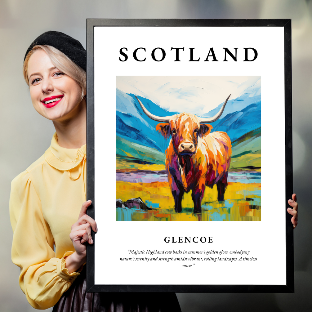 Person holding a poster of Glencoe