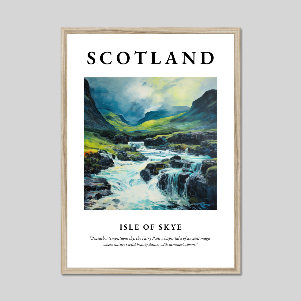 Poster in a natural frame with the word Scotland