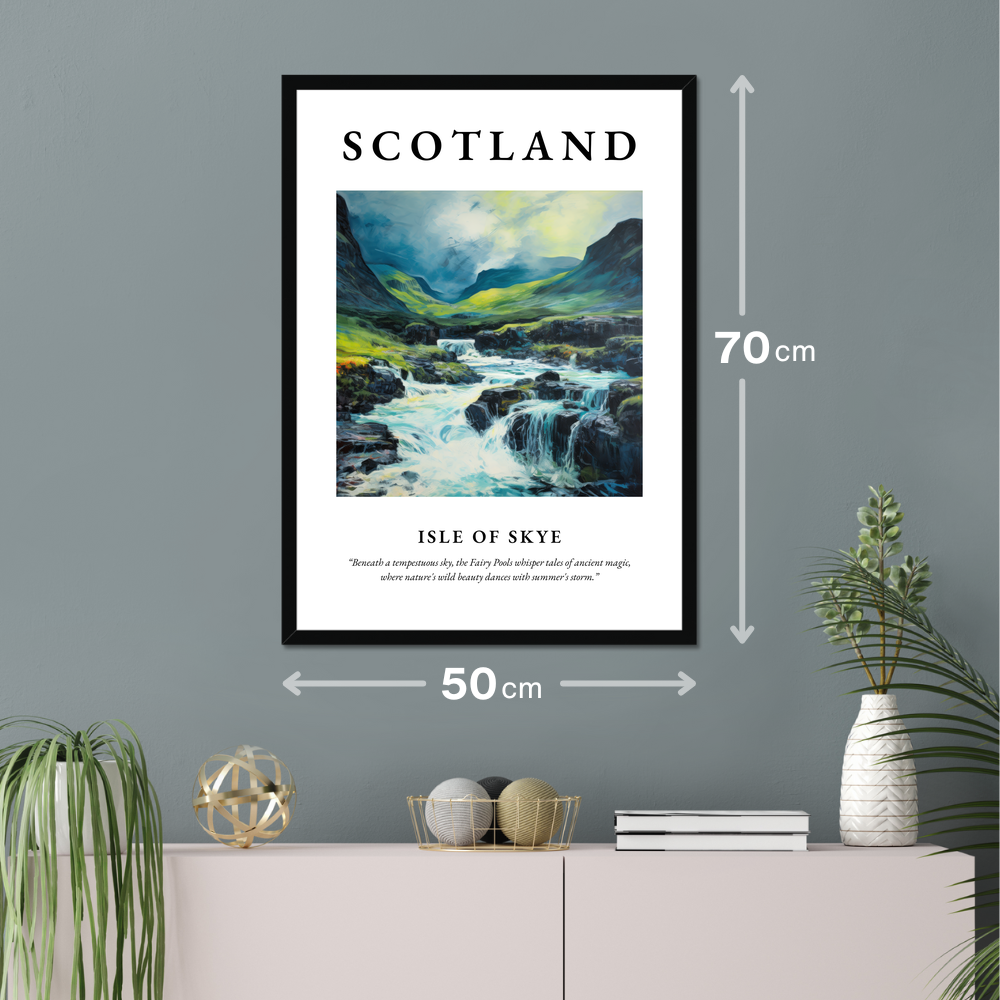 Poster of Isle of Skye hanging on a wall