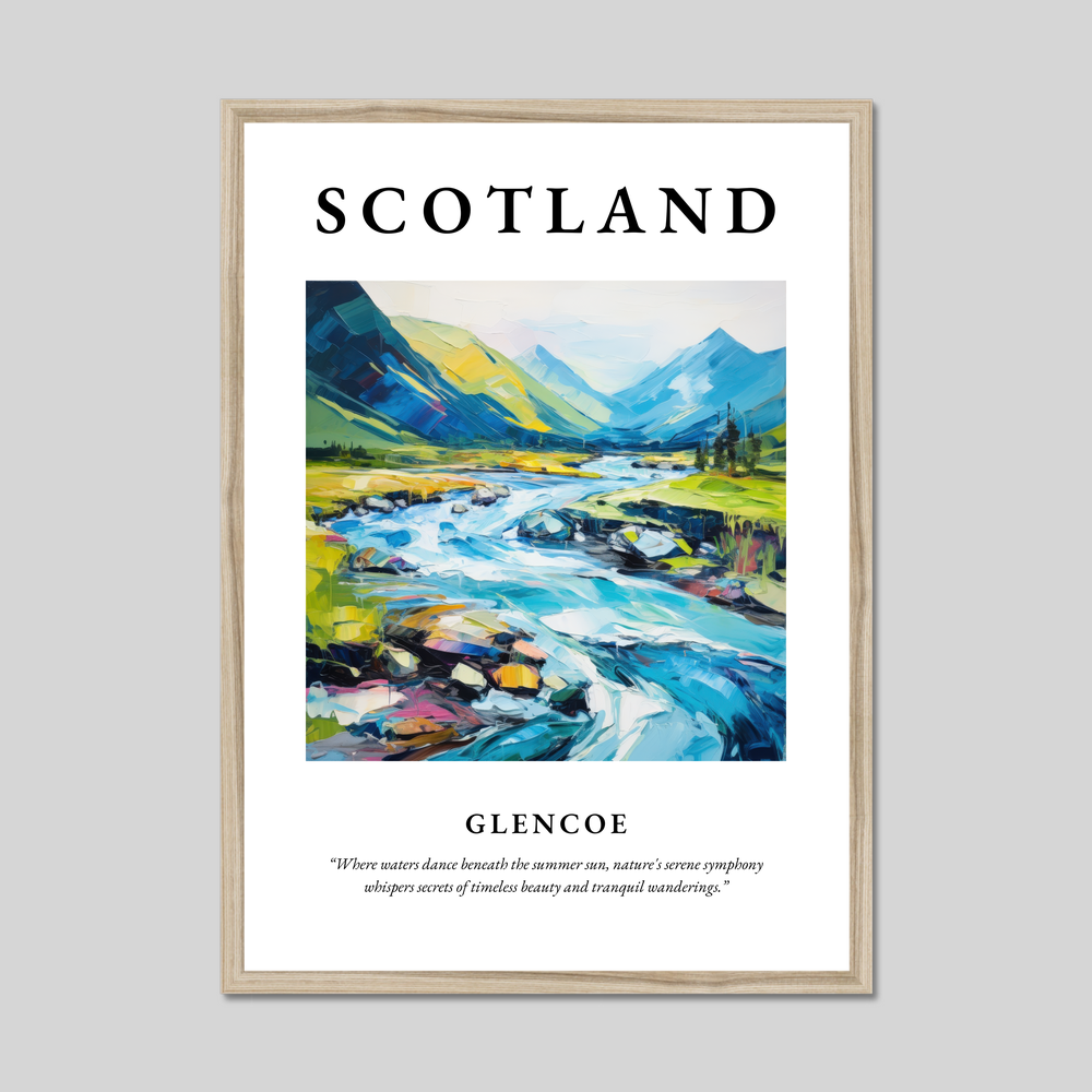 Poster in a natural frame with the word Scotland