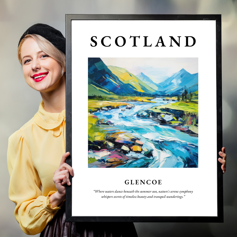 Person holding a poster of Glencoe