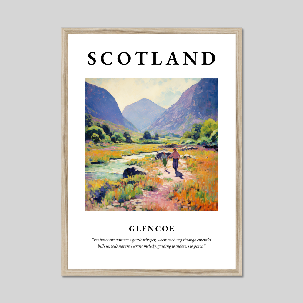 Poster in a natural frame with the word Scotland