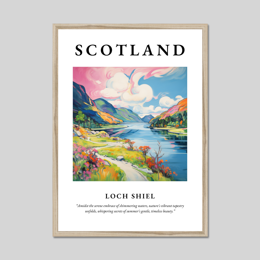 Poster in a natural frame with the word Scotland