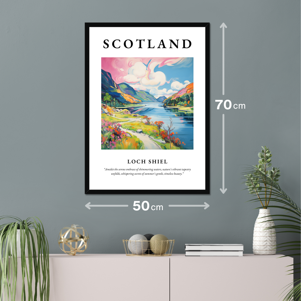 Poster of Loch Shiel hanging on a wall