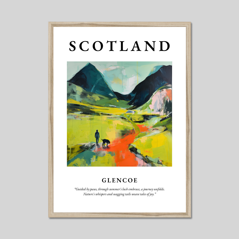 Poster in a natural frame with the word Scotland