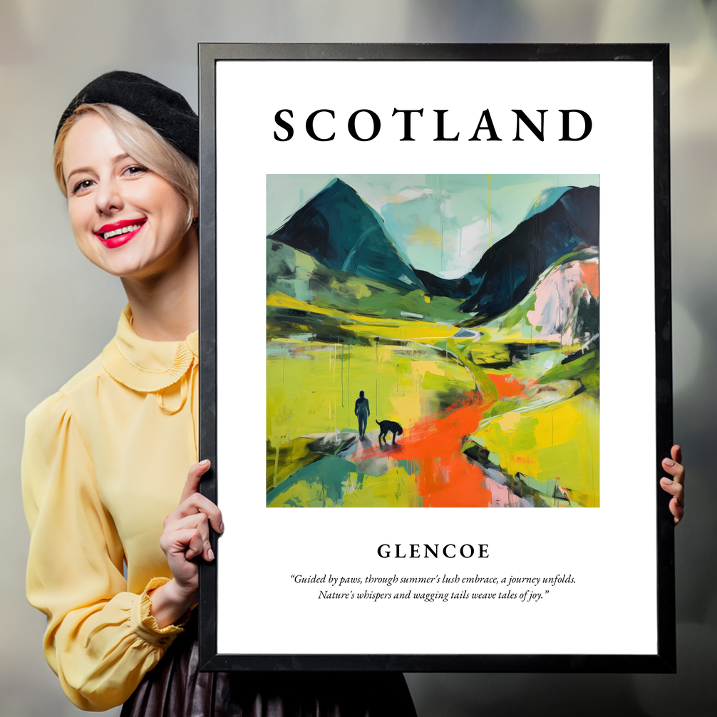 Person holding a poster of Glencoe