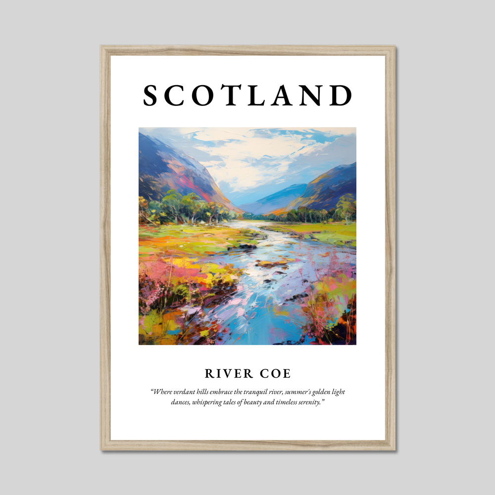 Poster in a natural frame with the word Scotland