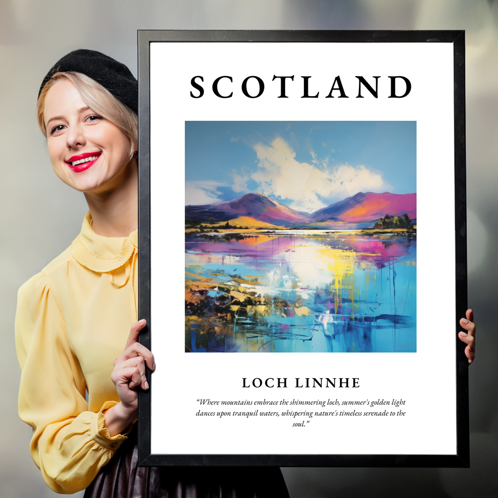 Person holding a poster of Loch Linnhe