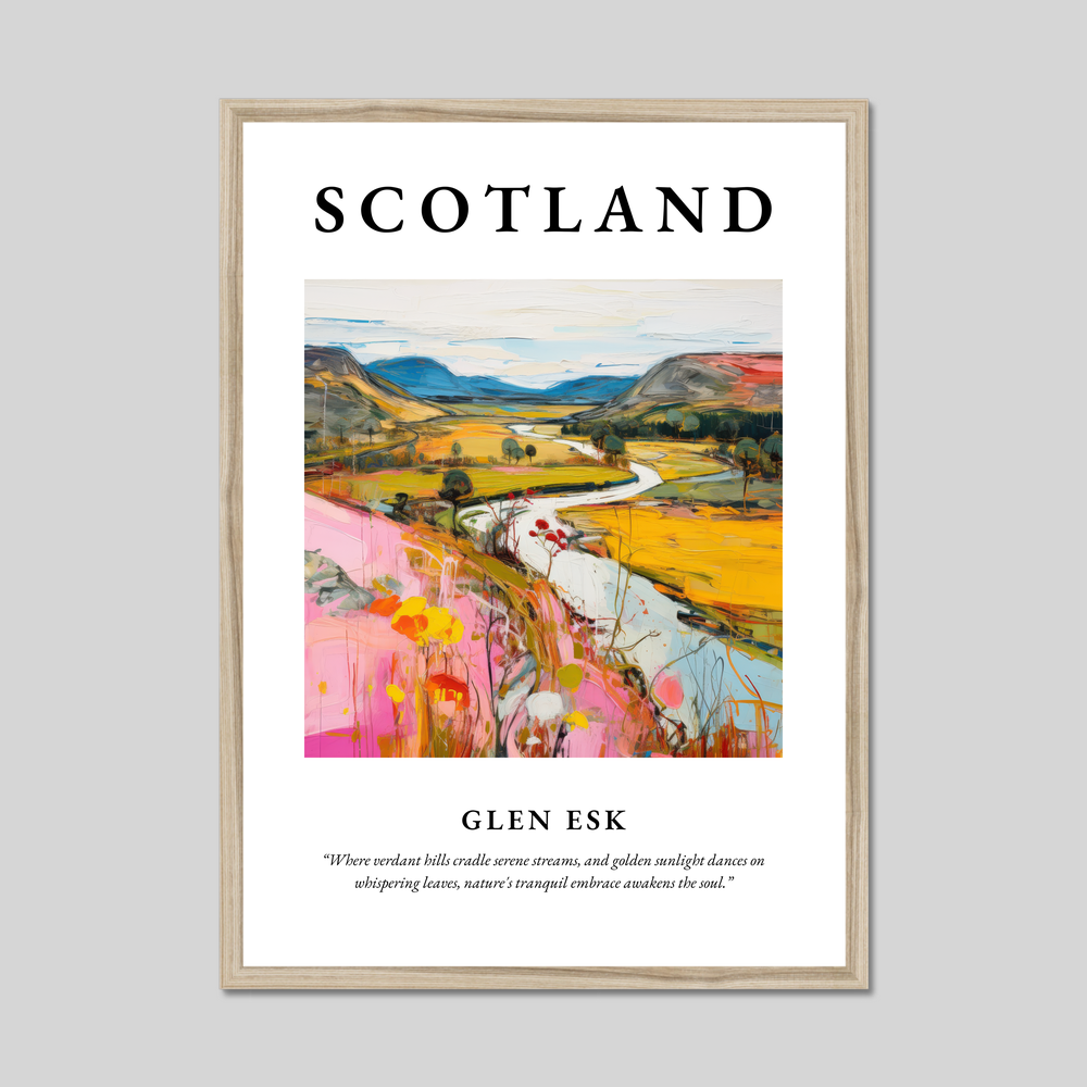 Poster in a natural frame with the word Scotland