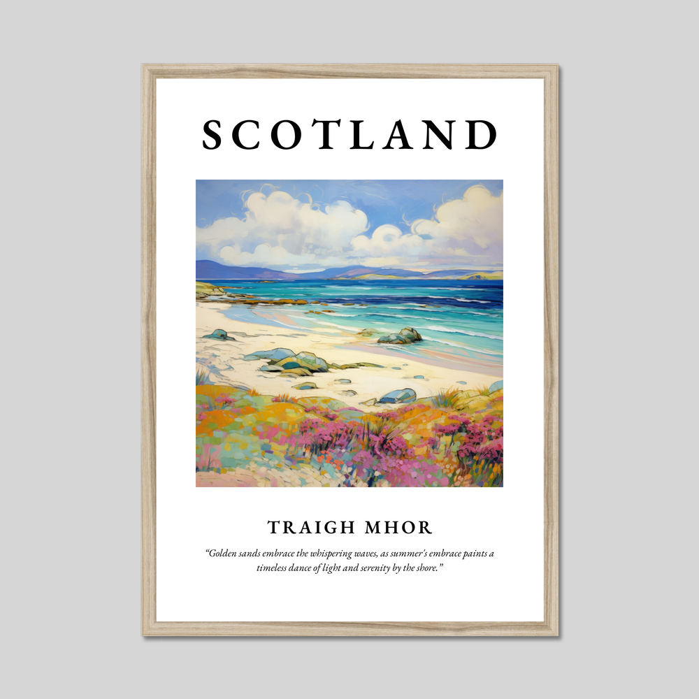 Poster in a natural frame with the word Scotland