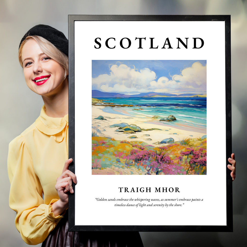 Person holding a poster of Traigh Mhor