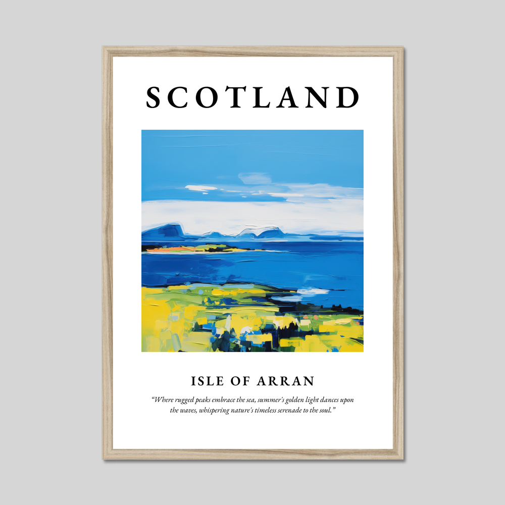 Poster in a natural frame with the word Scotland