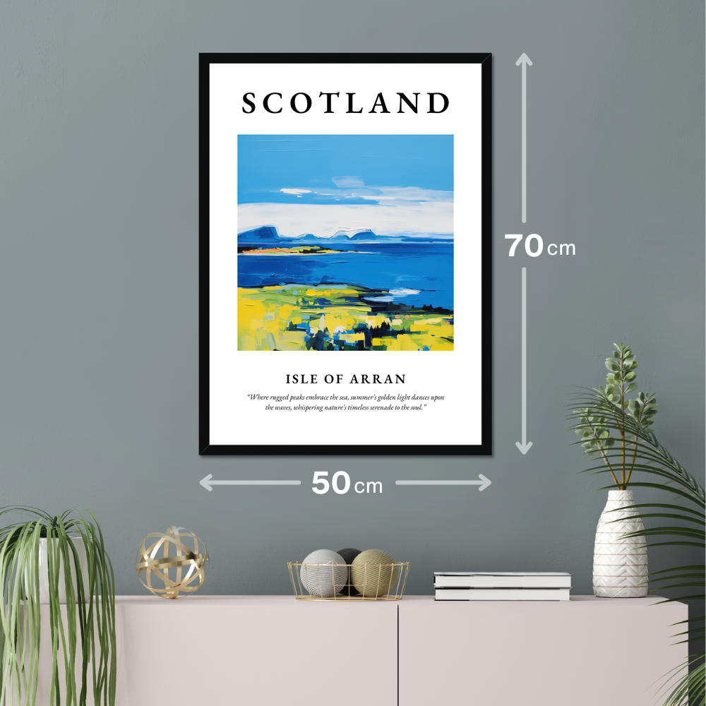 Poster of Isle of Arran hanging on a wall