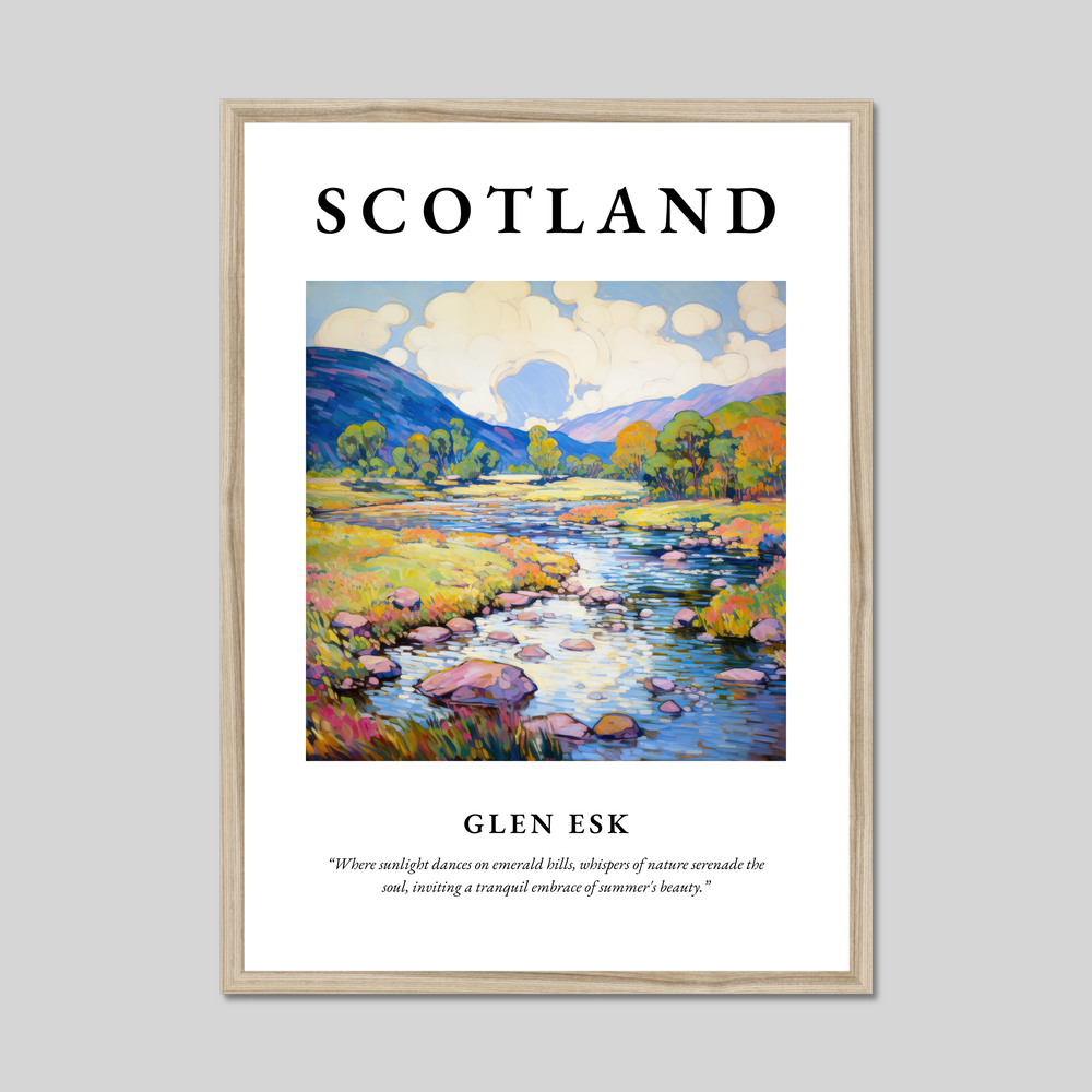 Poster in a natural frame with the word Scotland