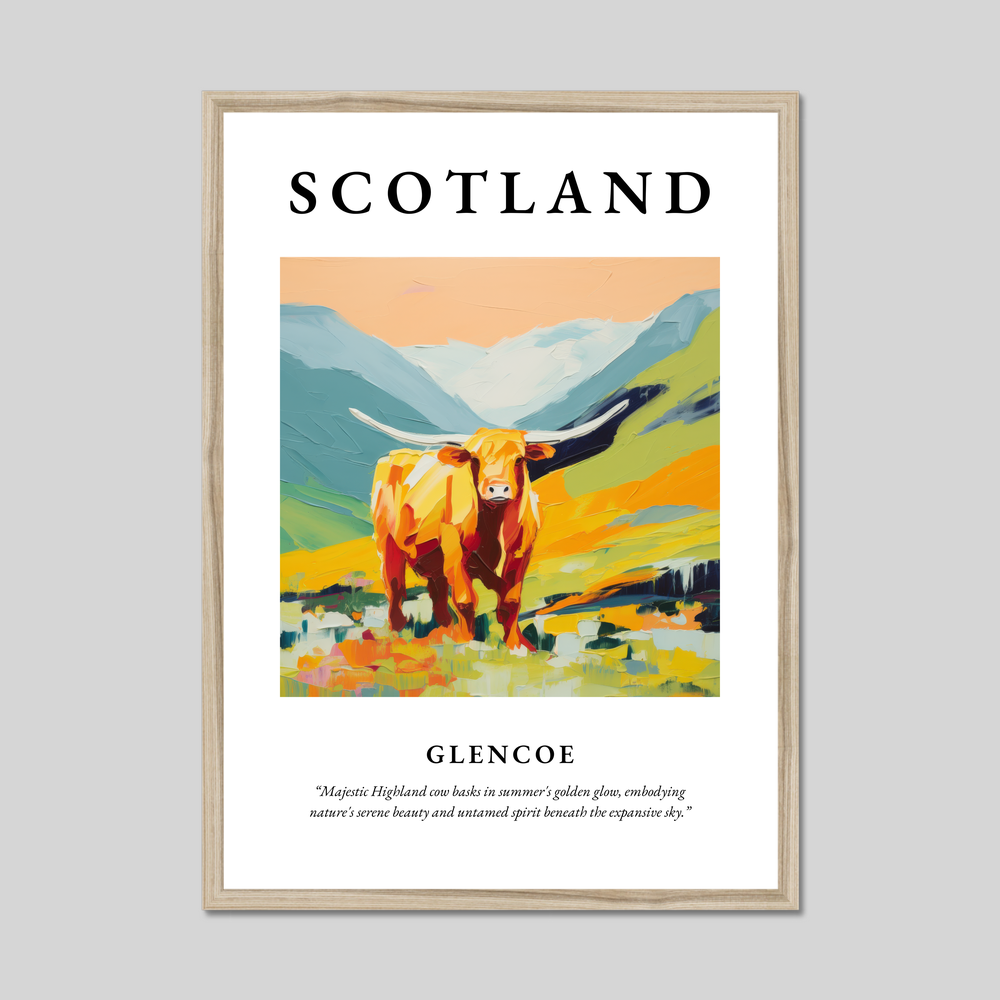 Poster in a natural frame with the word Scotland