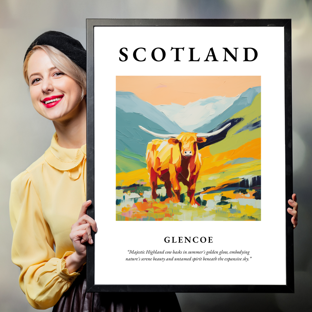 Person holding a poster of Glencoe