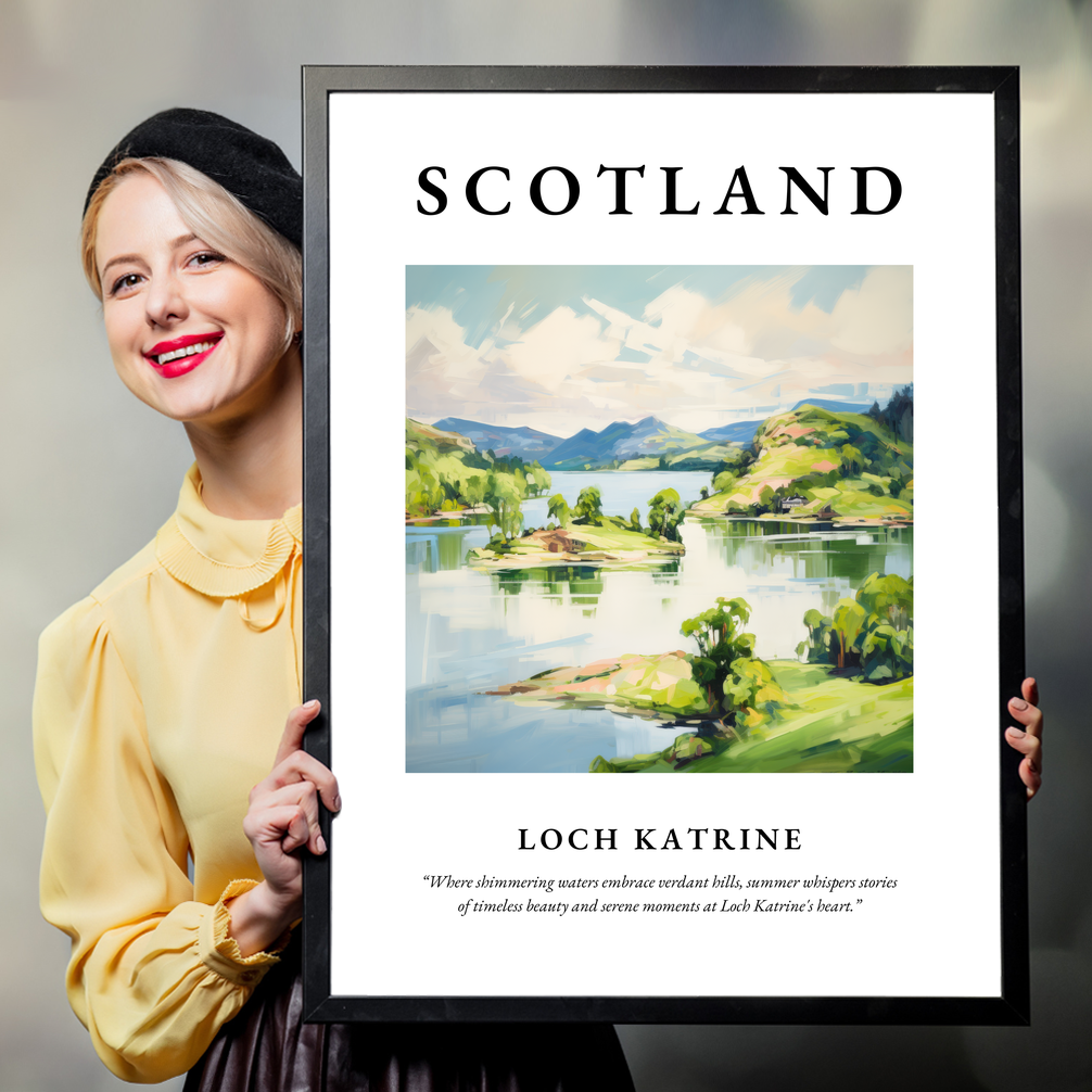 Person holding a poster of Loch Katrine