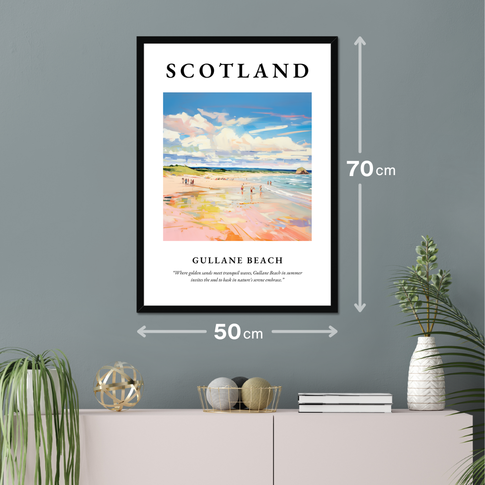 Poster of Gullane Beach hanging on a wall