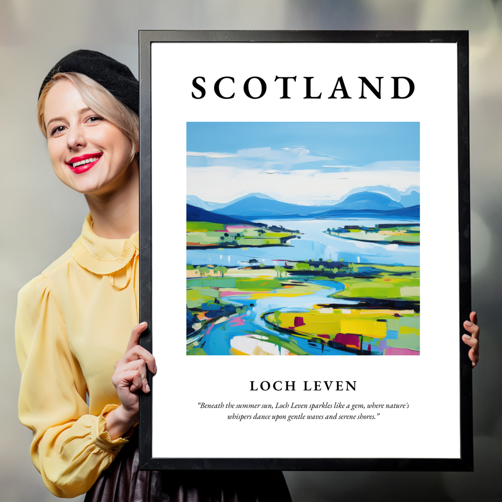 Person holding a poster of Loch Leven