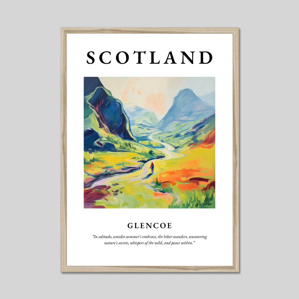 Poster in a natural frame with the word Scotland