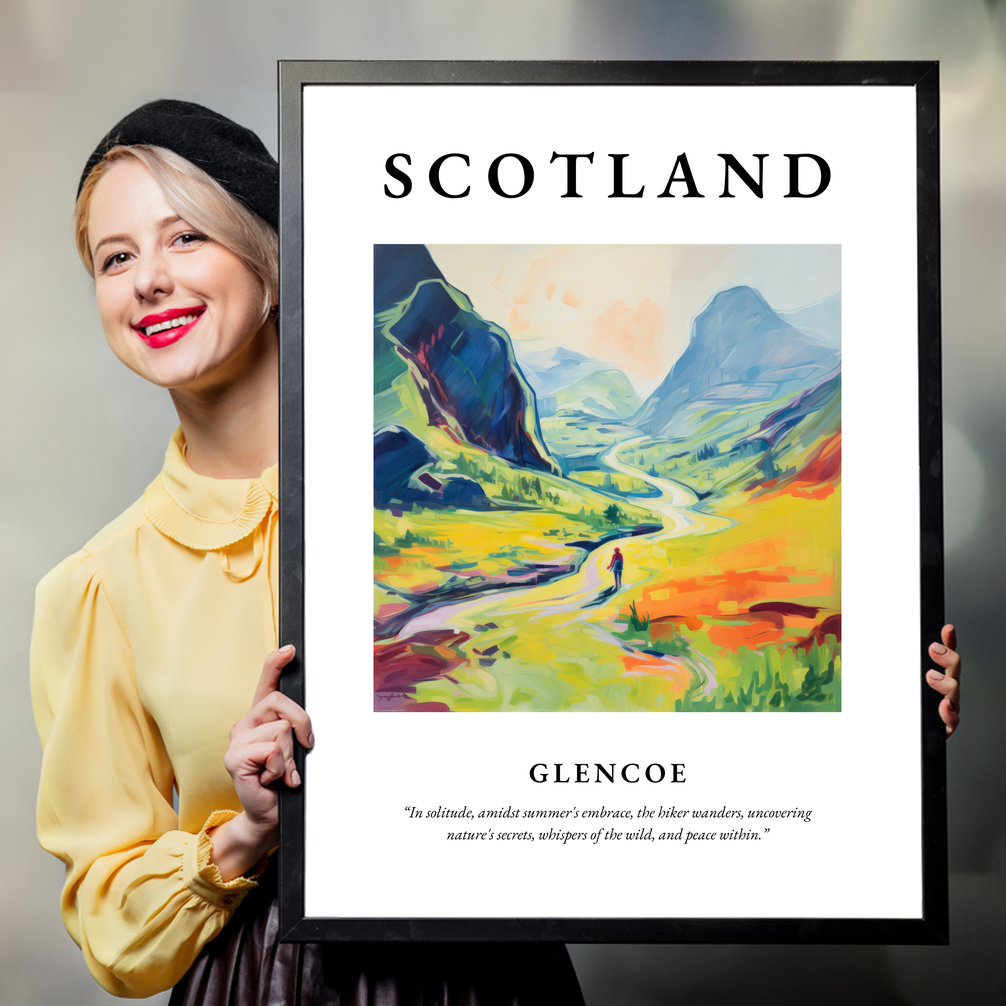 Person holding a poster of Glencoe