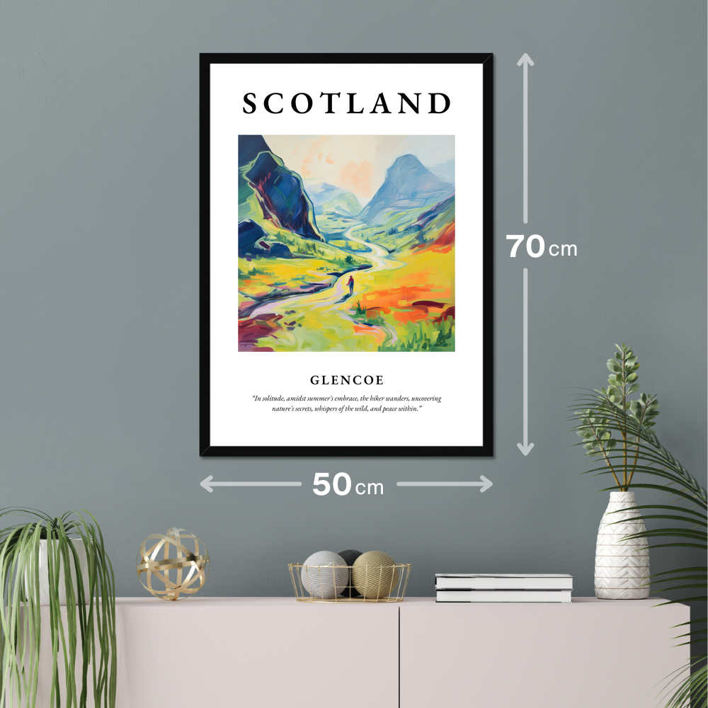 Poster of Glencoe hanging on a wall