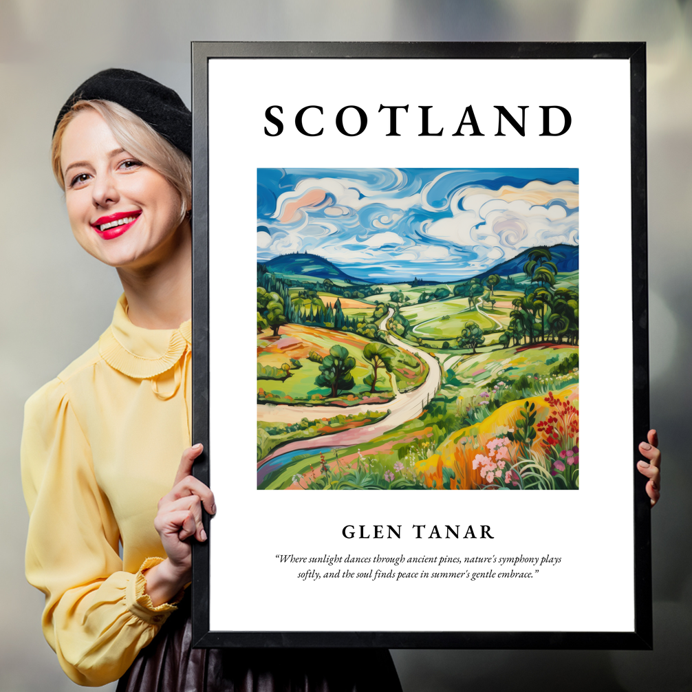 Person holding a poster of Glen Tanar