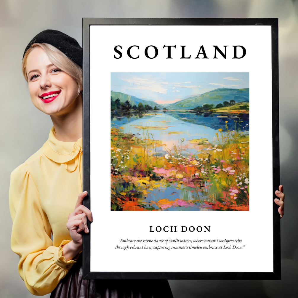 Person holding a poster of Loch Doon