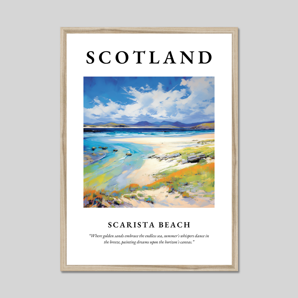 Poster in a natural frame with the word Scotland