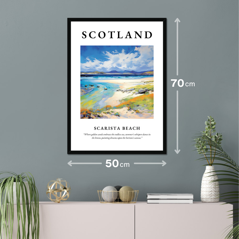 Poster of Scarista Beach hanging on a wall