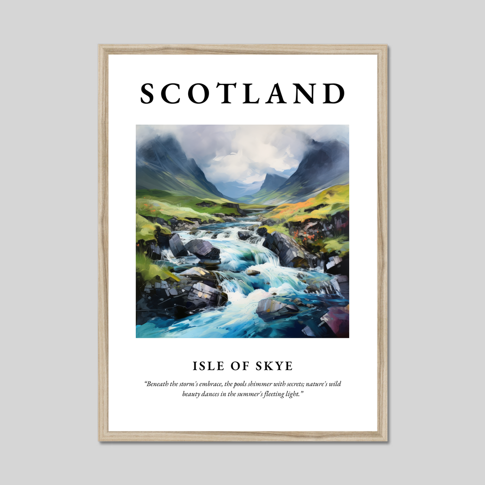 Poster in a natural frame with the word Scotland