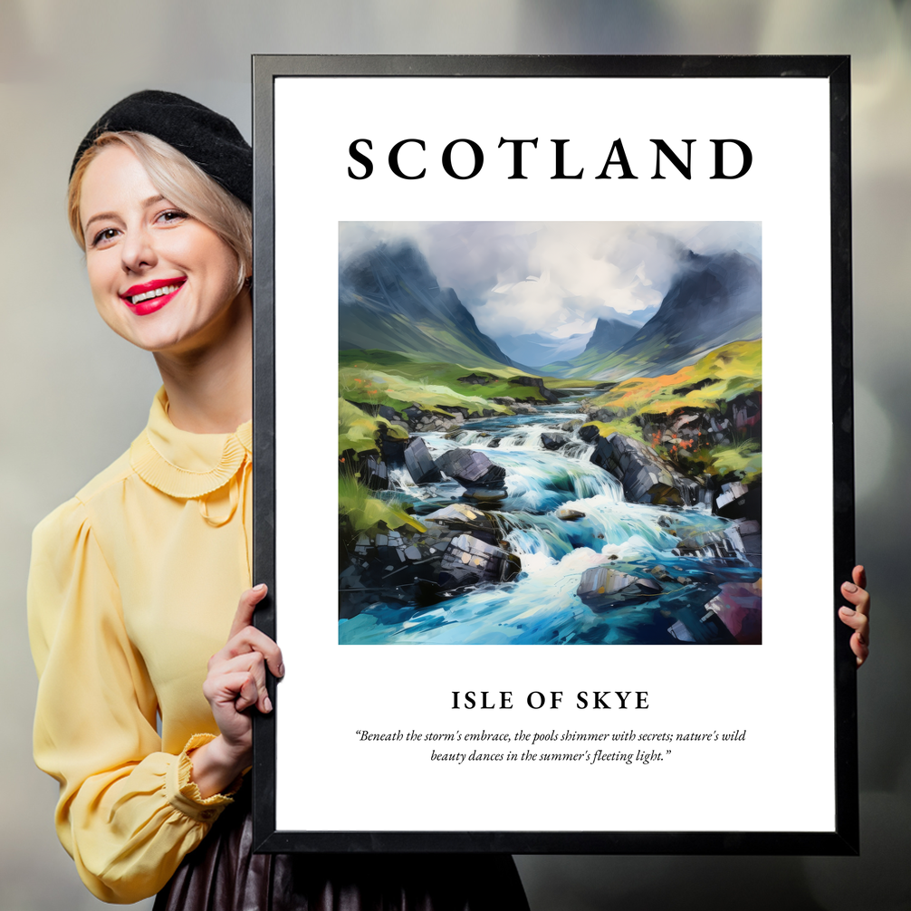 Person holding a poster of Isle of Skye