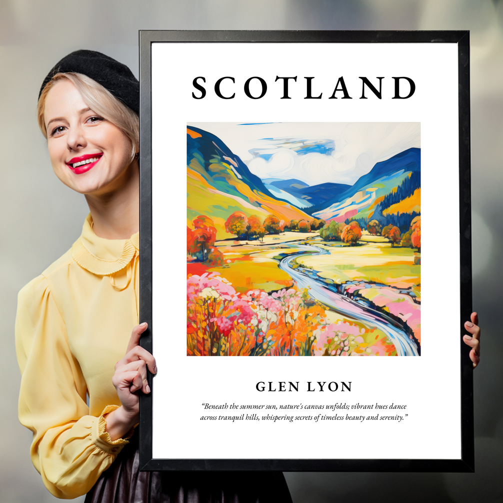 Person holding a poster of Glen Lyon