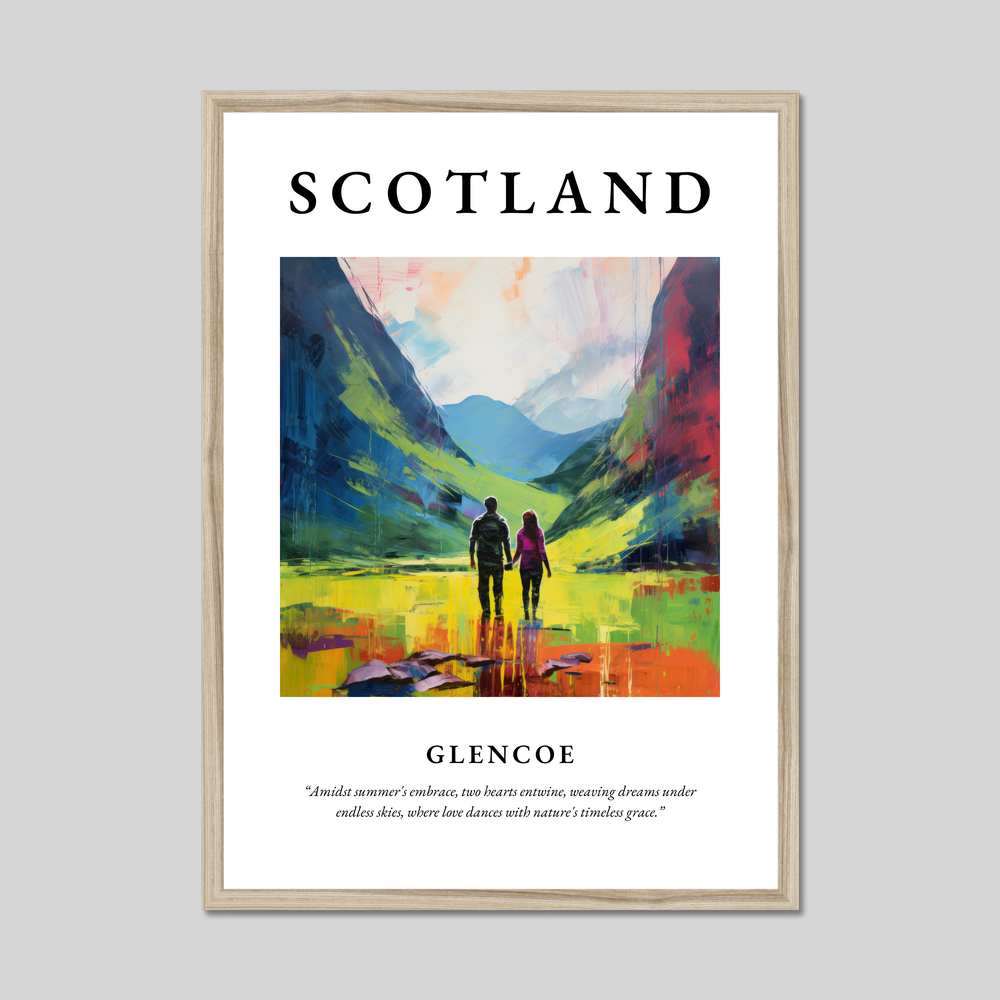 Poster in a natural frame with the word Scotland