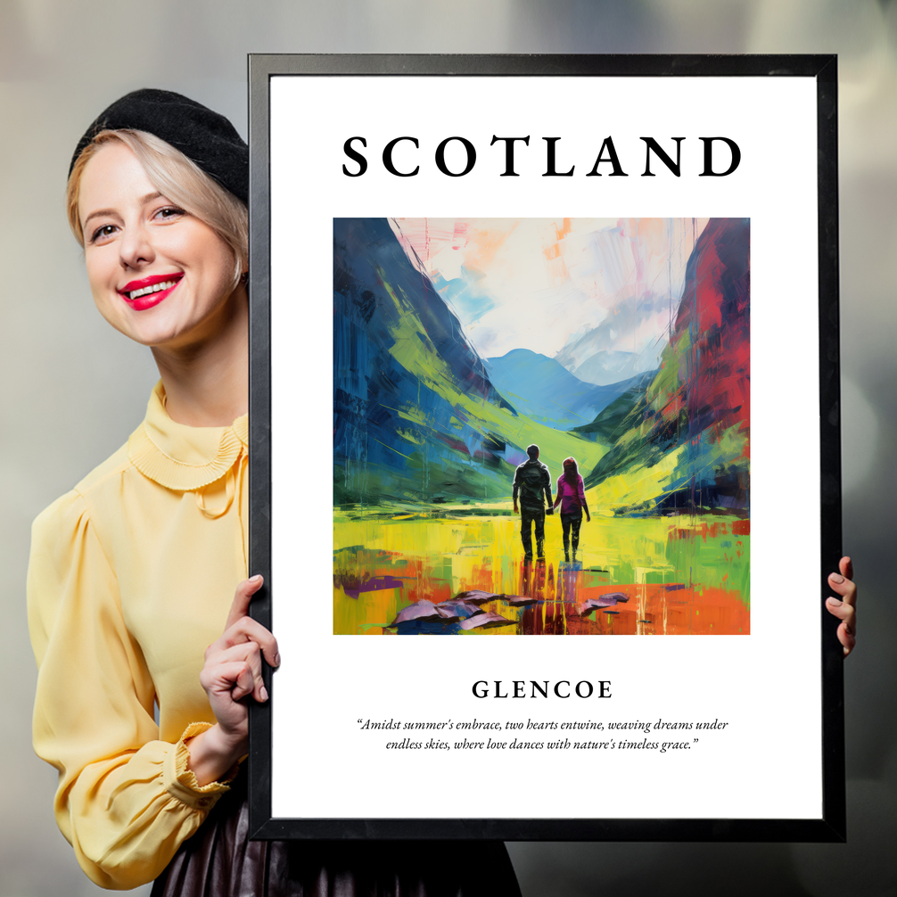 Person holding a poster of Glencoe