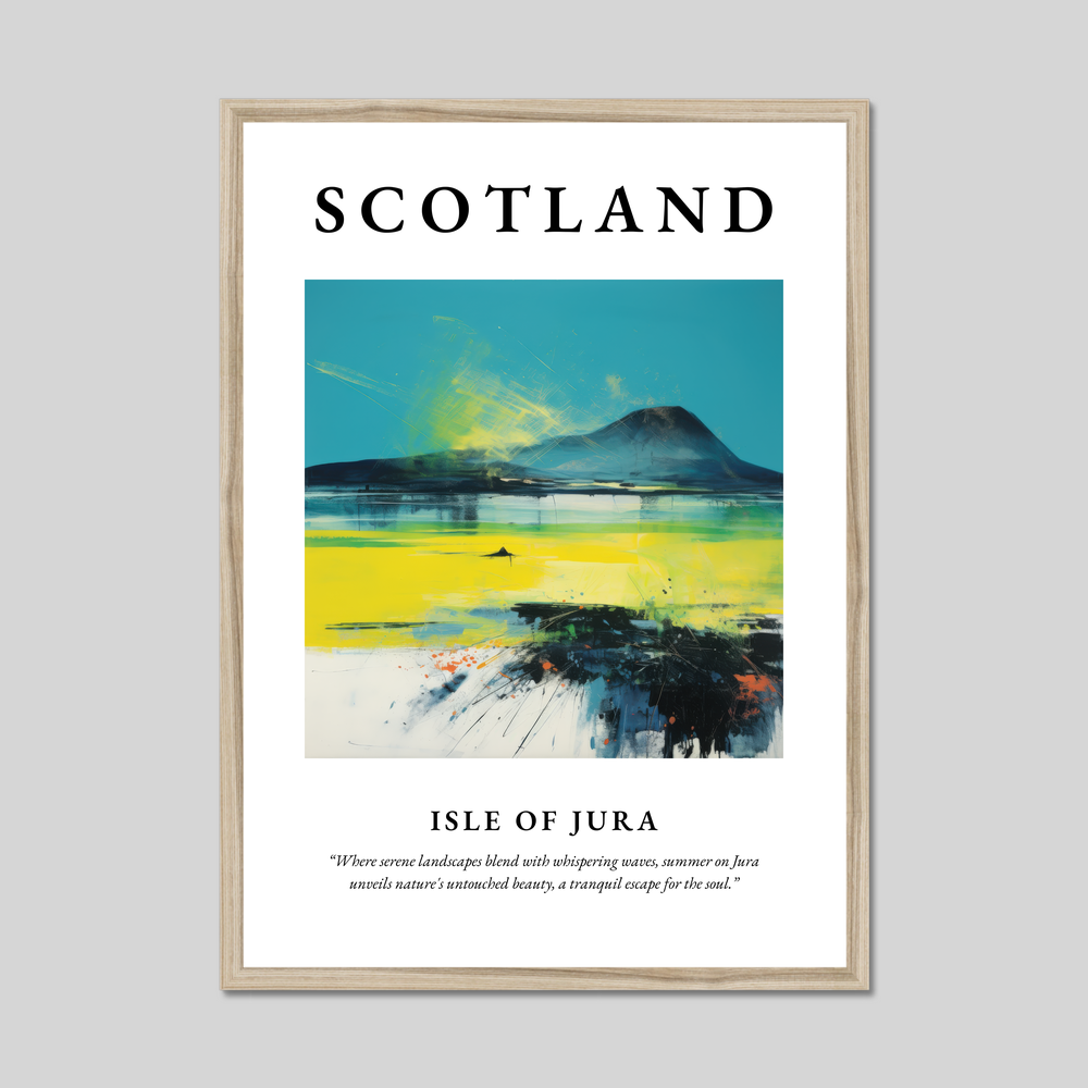 Poster in a natural frame with the word Scotland