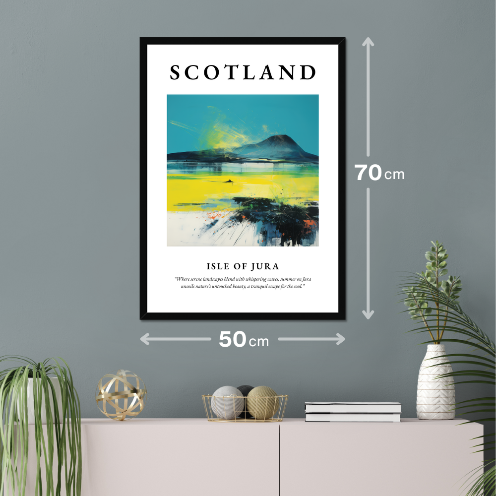 Poster of Isle of Jura hanging on a wall